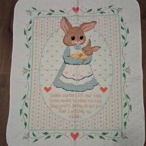 Bunny cross stitch baby blanket